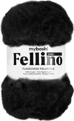 Produktbild von myBoshi Fellino, Schwarz, Polyester, 65 m, 100% polyester, Kuro, 100 g