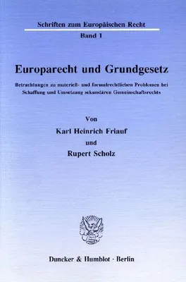 Produktbild von Europarecht und Grundgesetz.