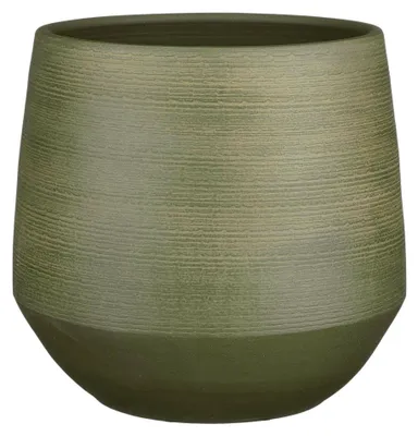 Produktbild von Mica Decorations Blumentopf - Keramik - dunkelgrun - gepragt -30x28cm