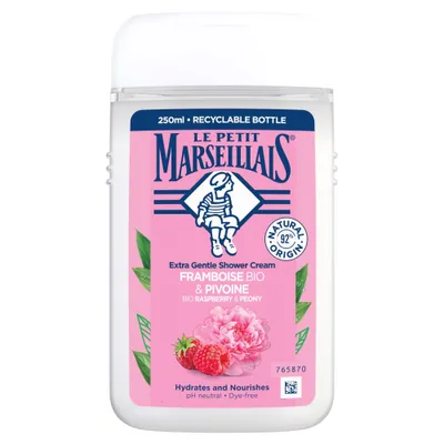 Image de Le Petit Marseillais Gel Douche Crème, Framboise et Pivoine, 250ml