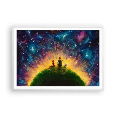 Produktbild von Gerahmtes Poster - Weißer Rahmen - Mann Natur - 100x70 cm - Wand Bild - Wanddeko - Wandbilder - Kunstposter - Wandposter - Bilderrahmen - Bilder - Kunstdruck - Wandbild - P2WAA100x70-3510