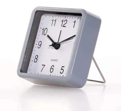 Produktbild von Ruhige Tischuhr für Schlafzimmer, Quarz Wecker, grau