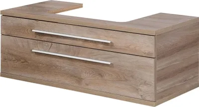 Produktbild von FACKELMANN Waschtischunterschrank STANFORD mit Beckenausschnitt / Soft-Close-System / Maße (B x H x T): ca. 110 x 41 x 50 cm / hochwertiger Badschrank / Korpus: Braun hell / Front: Braun hell