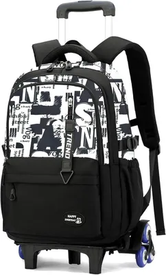 Productafbeelding van Rugzak met wielen, 6 wielen, 32x20x48 cm, in hoogte verstelbaar, voor jongens