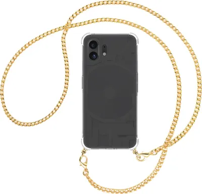 Produktbild von Handykette Backcover-Schutzhülle mit Band (Metall goldfarben) für Nothing Phone (2) (A065, 6.7'') - goldfarbene Kette