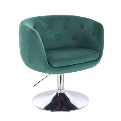 Produktbild von SVITA PANAMA Retro Loungestuhl Polsterstuhl Cocktailsessel Tellerfuß Metall Samt Dunkelgrün