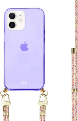 Produktbild von Rainbow Vibes Cord Hülle Purple  - Kompatibel mit iPhone 12