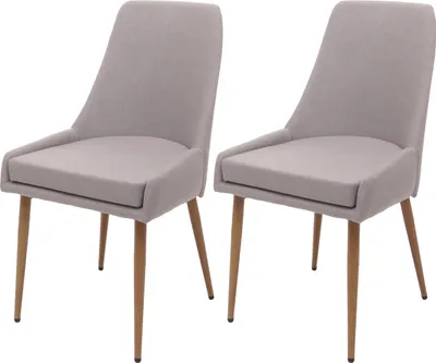 Obrázek produktu pro sada 2 jídelních židlí HWC-O27, kuchyňská židle čalouněná židle, látka/textil (280g/m²) kov  světle šedá