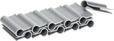 Produktbild von Sellon24® 20 Stück Befestigungsclips Klemmschienen 4,8 cm für PVC Sichtschutz Streifen Zaunblende Folie Doppelstabmatte Grau
