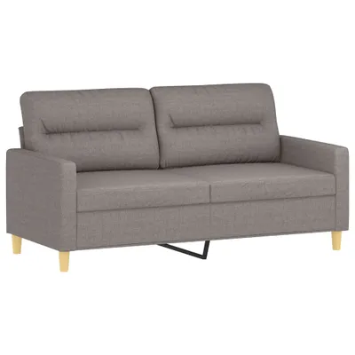 Produktbild von vidaXL 2-Sitzer-Sofa mit Zierkissen Taupe 140 cm Stoff