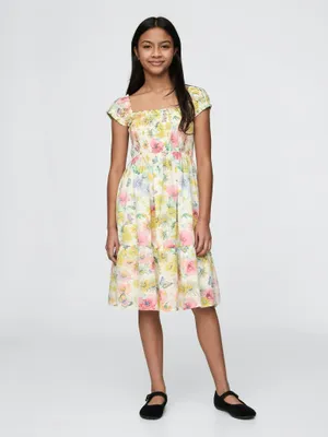 Produktbild von GAP Kinder-Midikleid Größe S Gelb aus weicher, atmungsaktiver 100% Baumwolle