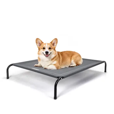 Produktbild von Nobleza Hundeliege Outdoor kleine Hunde ,Kühlendes Erhöhtes Hund Haustierbett, Haustierliege Waschbar und Robuster,grau, M, 105x80x20CM