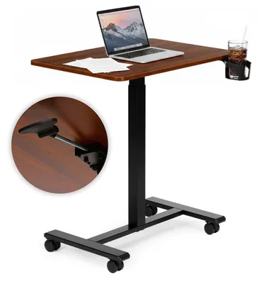 Image de Bureau mobile réglable avec vérin pneumatique, 70 x 48 cm
