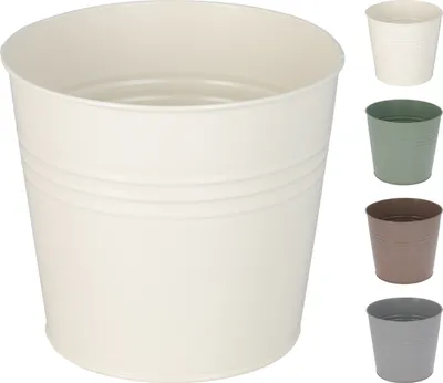 Produktbild von 4 Stk. Blumentopf Pflanzgefäß Balkontopf Pflanztopf verzinkt Ø13xH12cm