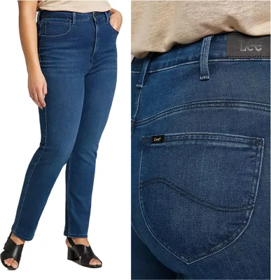 Produktbild von LEE, Damen Jeanshose, Straight fit, CLASSIC STRAIGHT PLUS, W34 L33, Blau, Jeans, baggyjeans, buggy