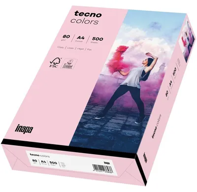 Image de Papier multi-usages tecno colours A4 80 g/m² PU=500 feuilles rose clair