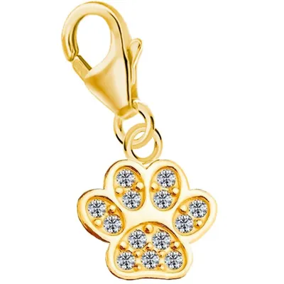 Pfote Charm Anhänger für alle Tierfreunde I Echtschmuck Gelbgold

