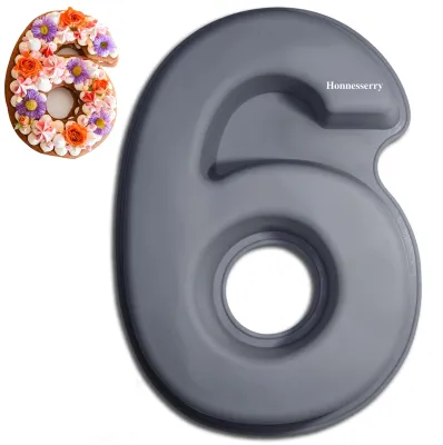 Silikon-Backform Ziffer 6, antihaftbeschichtet, 25,4 x 19,5 cm