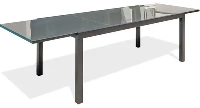 Produktbild von Gartentisch Tolede, Anthrazitgrau Aluminium, Glasplatte, 200/300 x 100 cm