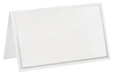 25 leere Wenskaarten, faltbar, Silberton Weiß, 101x84 mm