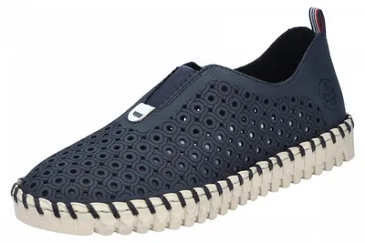 Immagine prodotto di Rieker scarpa slip-on traforata in blu, taglia 40