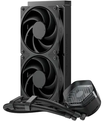 Produktbild von Cooler Master MasterLiquid 240 ATMOS Stealth Kit – 240-mm-CPU-Flüssigkeitskühlung mit 2x120-mm-Lüftern, schwarz