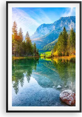 Produktbild von Gerahmtes Poster - Schwarzer Rahmen - Landschaft Berge Morgendämmerung - 61x91,5 cm - Wand Bild - Wanddeko - Wandbilder - Kunstposter - Wandposter - Bilderrahmen - Bilder - Kunstdruck P2BPA61x91-4456