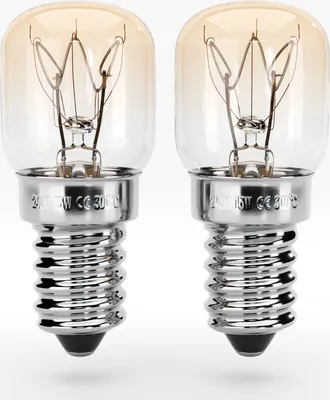 Produktbild von ABSINA 2x Backofen Glühbirne 15W E14 - Backofenlampe bis 300 Grad hitzebeständig für Mikrowelle & Salzlampe - Backofen Lampe