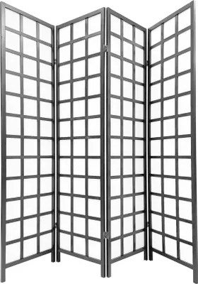 Produktbild von Fine Asianliving Paravent Japanische Trennwand Shoji B180xH180cm Raumteiler Schwarz - Nara