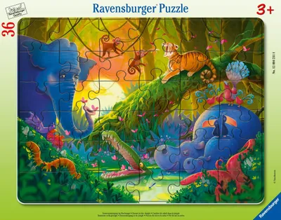 Produktbild von Kinderpuzzle 36 Teile - Sonnenuntergang im Dschungel