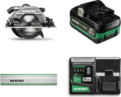 Produktbild von HiKoKi Akku-Handkreissäge C3609DUMW4Z + Führungsschiene +Akku + Schnellladegerät
