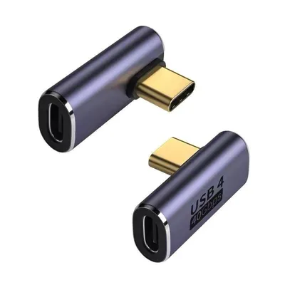 Produktbild von USB4 USB-C 4k OTG Adapter 90°Winkel Stecker Buchse für Monitor Macbook Laptop