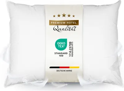 Produktbild von Federkopfkissen aus 85% Federn und 15% Daunen, 60x80 cm, Hotelqualität, weiß