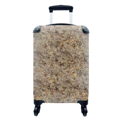Produktbild von MuchoWow® Koffer Handgepäck Trolley Rollkoffer Kleine Reisekoffer mit 4 Rollen - Granit - Gold - Antik - Muster - Cabin Size < 55x40x23 cm & 55x40x20 cm - Fotokoffer - Kabinenkoffer - Boardgepäck - Reise-Box - Reisekoffer - Reisegepäck - Koffer mit Bild - Trolley für Kinder