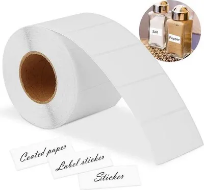 Obrázek produktu pro Samolepicí štítky Blanco, balení po 1000 kusech, 6 x 3 cm, samolepicí, bílé, do kanceláře, do kuchyně, na potraviny atd.