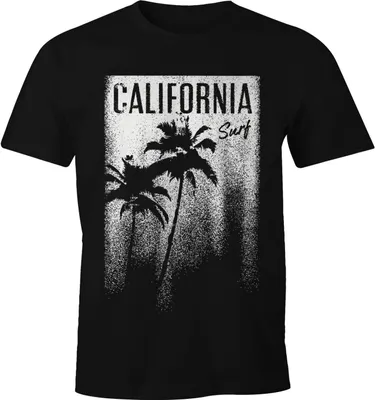 Produktbild von Cooles Herren T-Shirt Surf California Surf Neverless® schwarz 4XL
