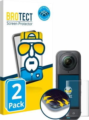 Produktbild von 2x BROTECT Fullscreen Schutzfolie für Insta360 X5 Displayschutz Folie Fullcover Klar Transparent