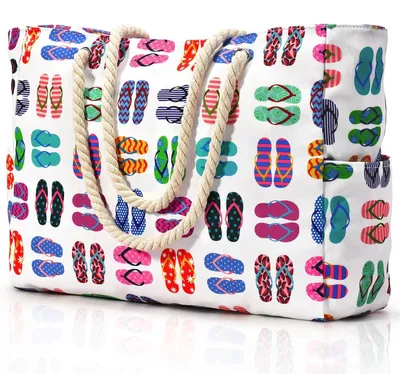 Produktbild von Omgoods – Große, wasserdichte Strandtasche mit Reißverschluss