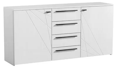 Image de Maropati - Buffet, 163x40x81h cm Blanc, 2 Étagères