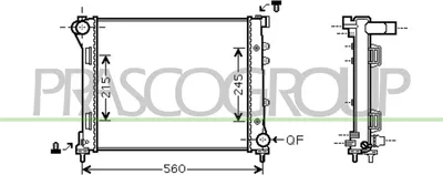 Produktbild von PRASCO FT030R003 Kühler Wasserkühler Motorkühler für FIAT 500 (312) 500 C (312) Panda Schrägheck (312, 319) Panda Van (312, 519) für ABARTH