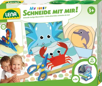 Zdjęcie produktu dla Lena Let´s cut together Sea animals, 3 lat(a), Karton, Wielobarwny