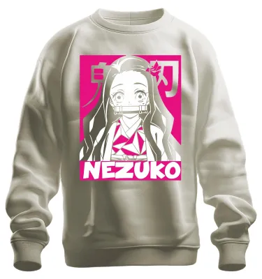 Productafbeelding van Nezuko Demon Slayer Anime Otaku, schattig kimono, roze, cadeau, manga, uni sweatshirt, trui, natuur, maat L