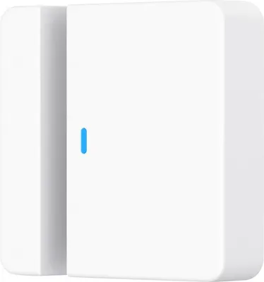 A white door/window sensor is shown against a white background.