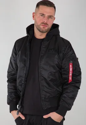 Produktbild von Alpha Industries Herren Bomberjacke MA-1 ZH Back Print Schwarz Weiß, M