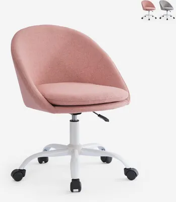 Immagine prodotto di Sedia girevole da ufficio in tessuto, regolabile in altezza micro - Rosa