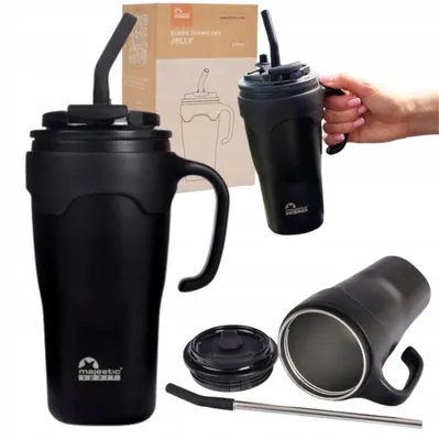 Produktbild von Majestic Sport Jelly Thermosbecher 650ml Edelstahl mit Strohhalm