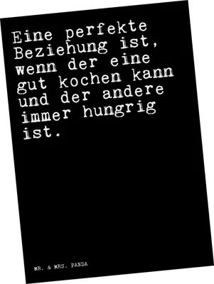 Produktbild von Mr. & Mrs. Panda Postkarte Eine perfekte Beziehung ist,... - Schwarz - Geschenk, Ehemann, Mann, Sprüche, Freundin, bildkarte, Spruch, Ansichtskarten, Ansichtskarte