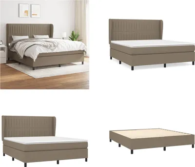 Productafbeelding van vidaXL Boxspringbed met matras, taupe, 180x200 cm, stof - Boxspringbed - Boxspringbedden - Bed - Slaapkamer meubels