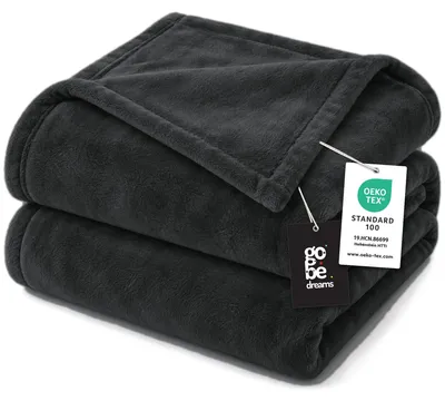 Immagine prodotto di Coperta in flanella, plaid per divano e letto, 150x200 cm, colore nero
