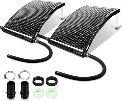 Immagine prodotto di Aopunly 2x collettore solare riscaldatore piscina solare 110 x 65 x 15 cm riscaldatore solare per piscina acqua calda riscaldatore solare, 15 L piscina acqua calda - tipo curvo